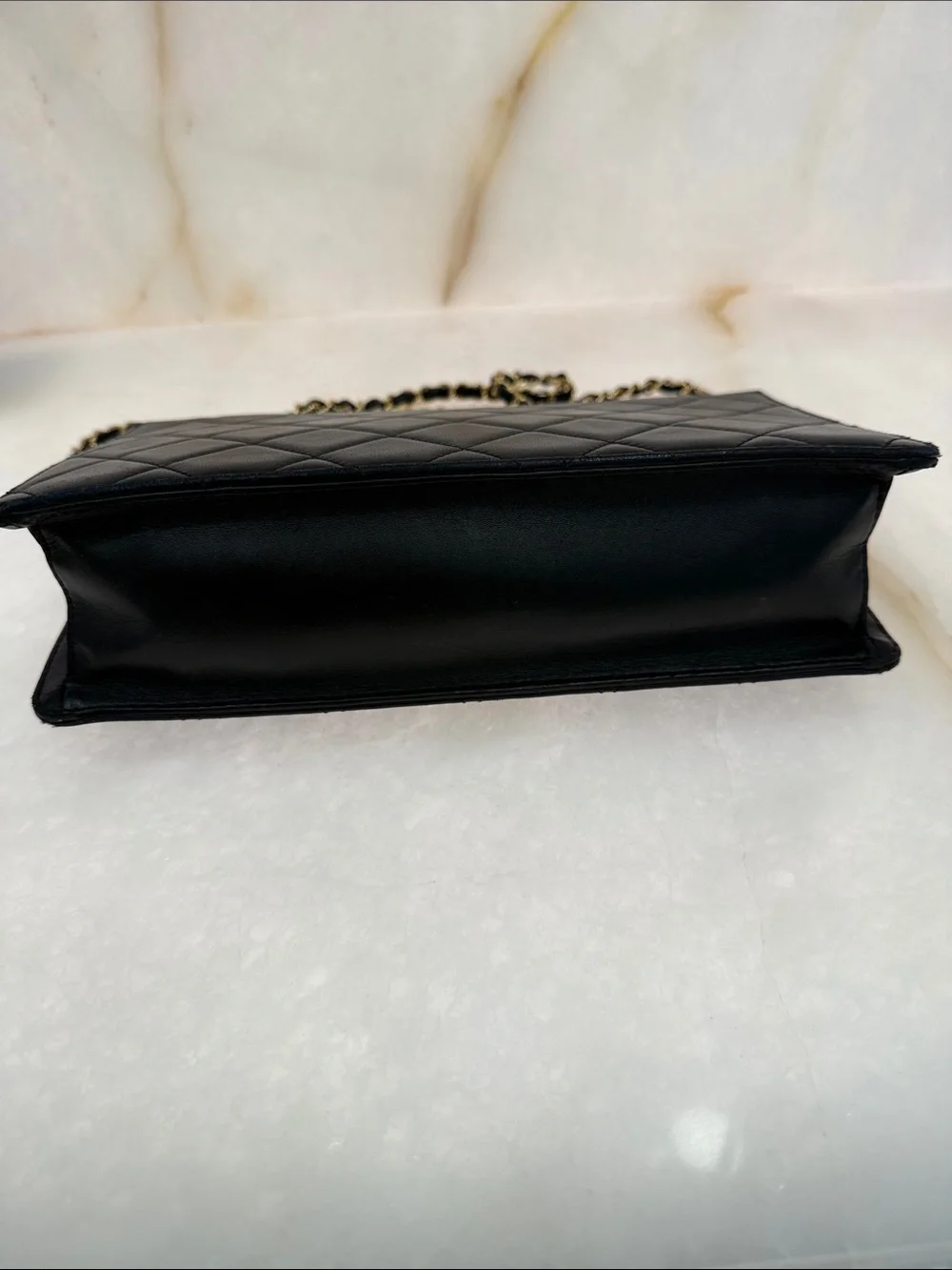 CHANEL Black Quilted Leather Shoulder Bag with Gold Hardware